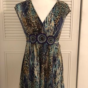 Beige By Eci Women Multi Color Casual Dress M